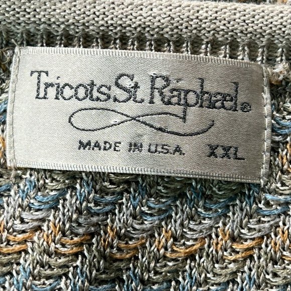 Tricots St Raphael V-neck Sweater Mens XXL Long-sleeve Pullover Cotton R… - Picture 3 of 6